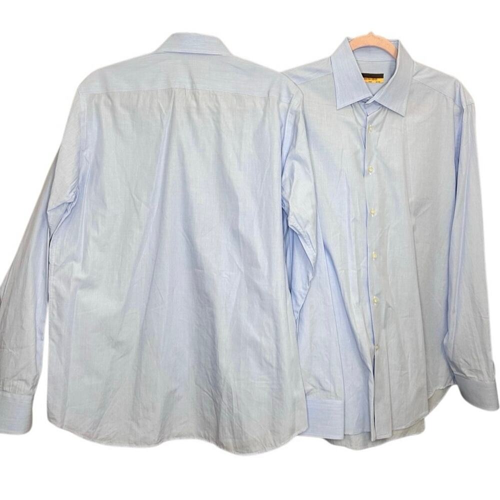 Davide Cenci Button Down Long Sleeve Shirt Size 16 1/2 42‎ Blue Bundle casual